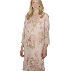 Vintage Kathy Roberts Dress Womens 10 Floral Fairy Whimsical‎ Sheer Made USA Y2K
